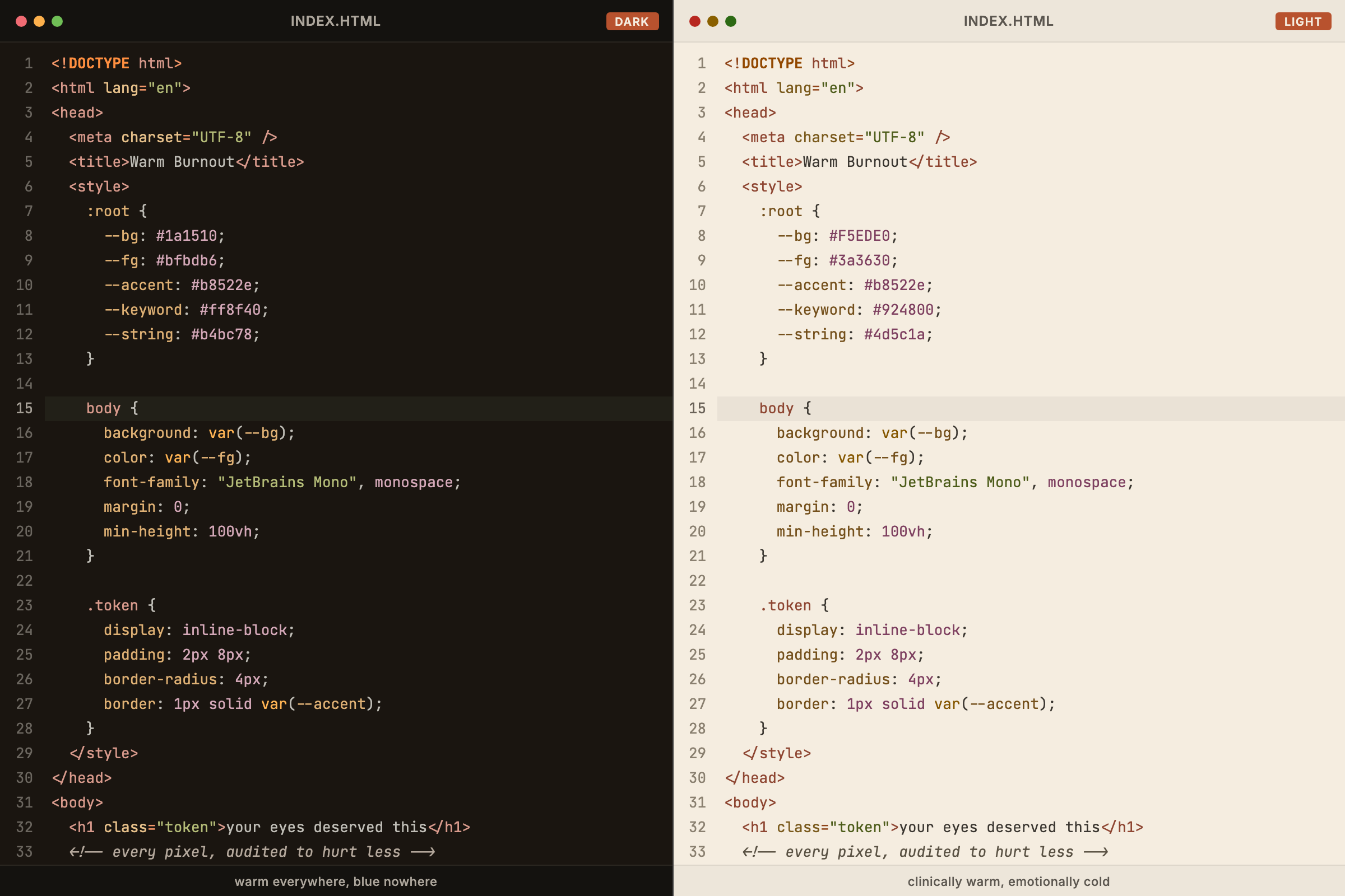 Dark and light variants side by side